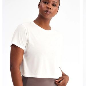 Girlfriend Collective Cupro Crop Tee in White